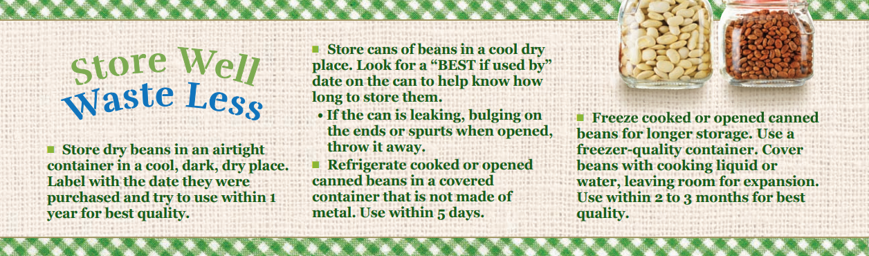 Store Well Waste Less Beans