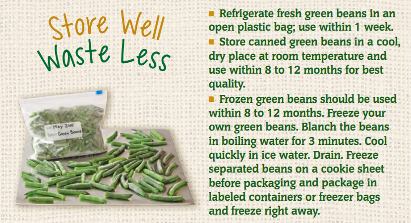 storing green beans