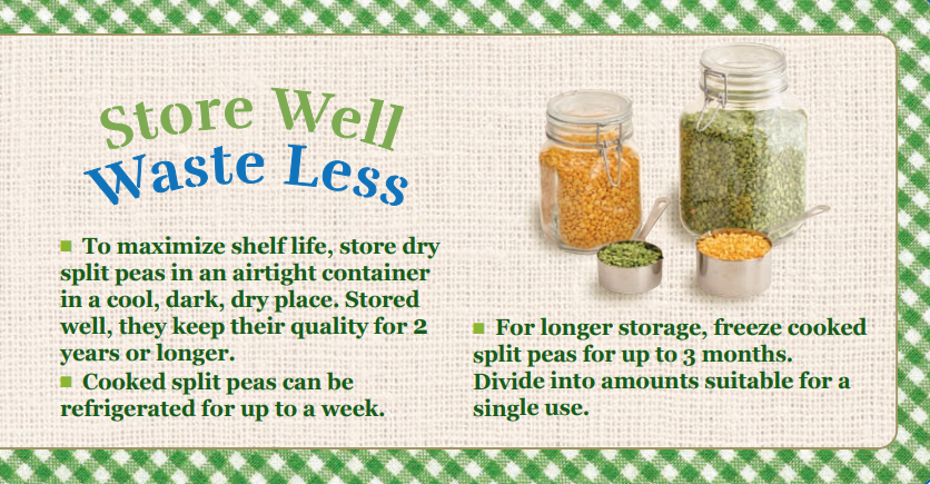 Store Well Waste Less Split Peas