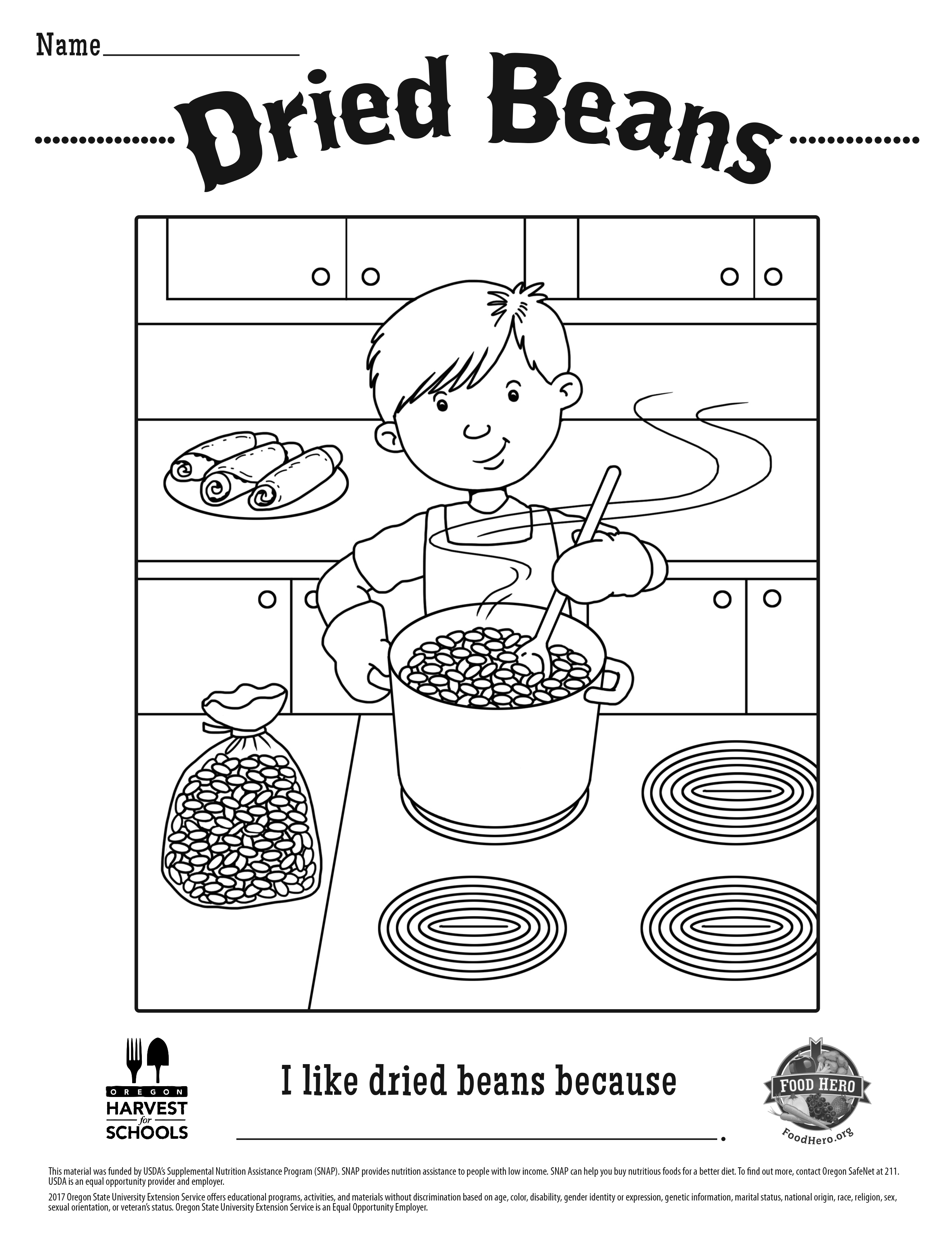 Dried Beans Coloring Sheet 