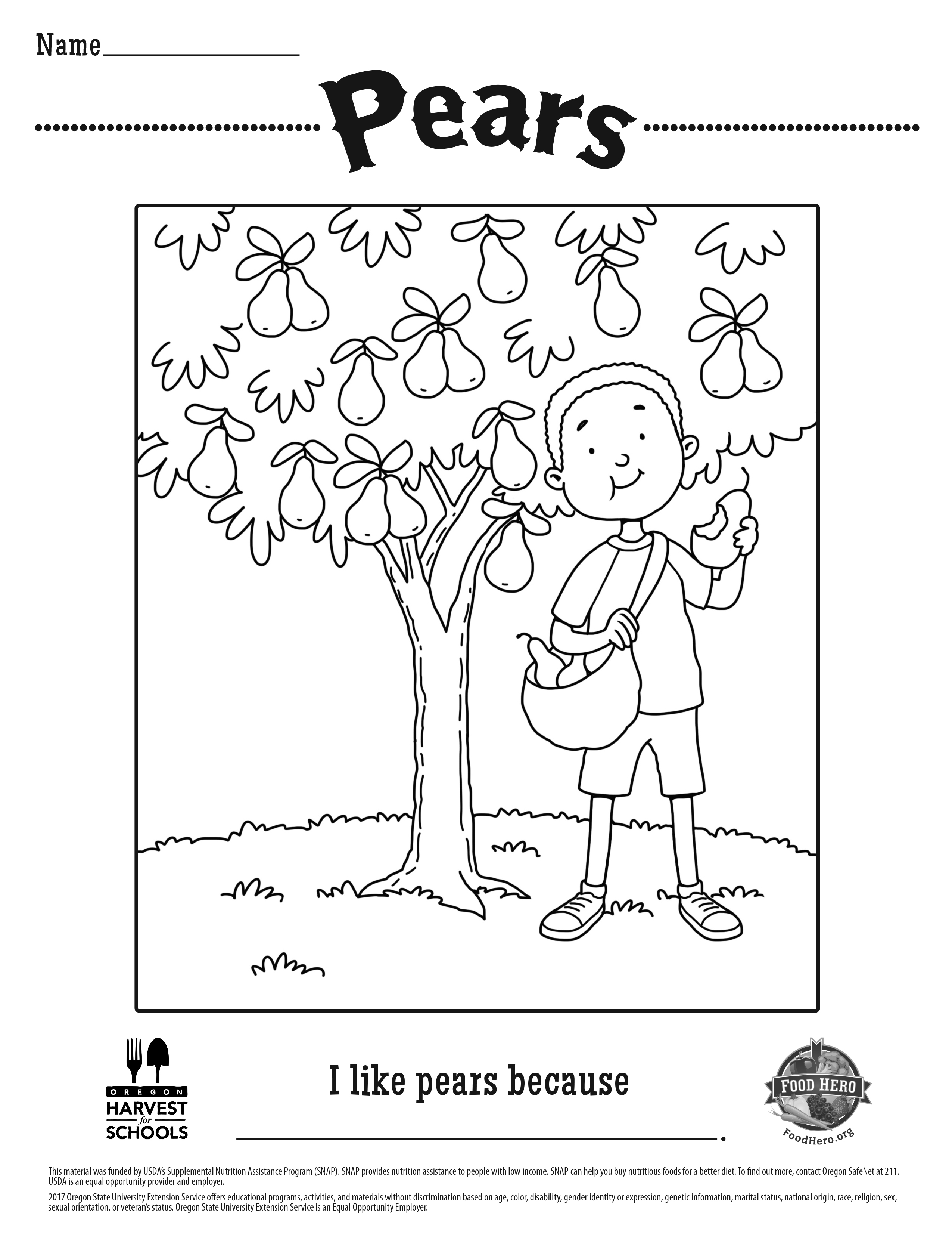 Pears Coloring Sheet