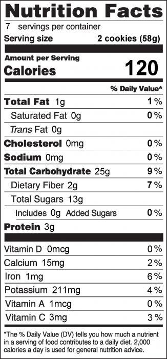 Photo of Nutrition Facts of Banana Oatmeal Cookies