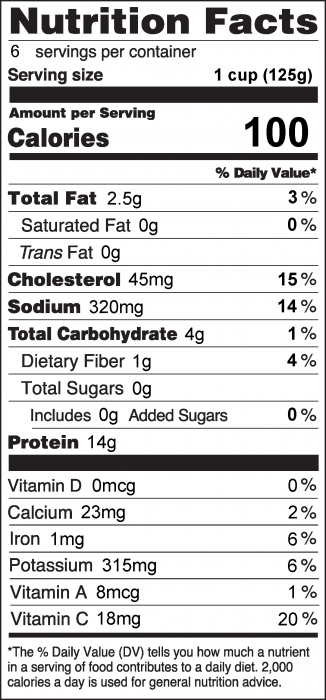Photo of Nutrition Facts for chicken cabbage stir-fry