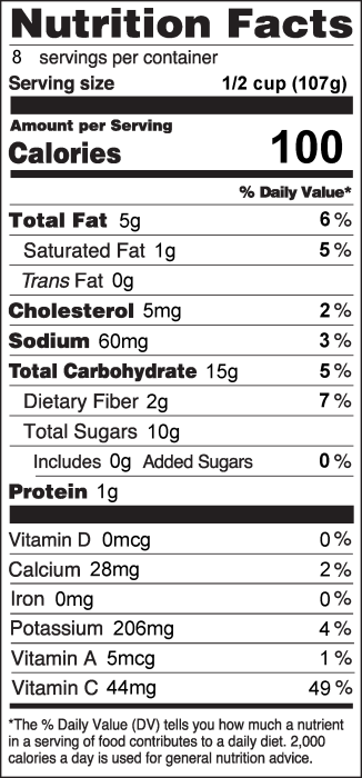Photo of Nutrition Facts of Kiwi Pineapple Slaw