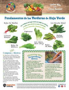 Leafy Greens Monthly in Spanish. 