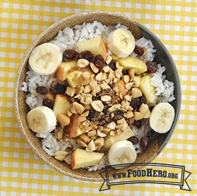 Photo of Rice Bowl Breakfast with Fruit and Nuts