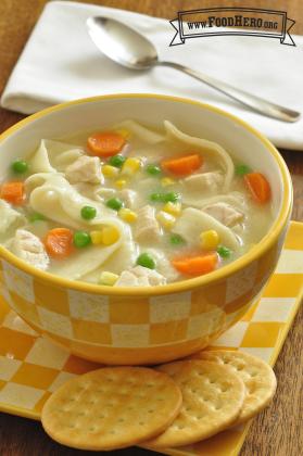 Hearty Chicken and Homemade Noodle Soup Photo