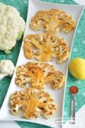 Tree-like shaped browned cauliflower on a platter.