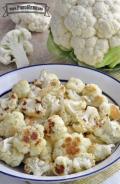 Bowl of slightly browned baked cauliflower. 