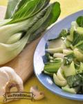 Small bowl of sauteed Bok choy.