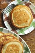 Stack of golden, fluffy pancakes.