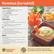 Hummus (no tahini) Recipe Card