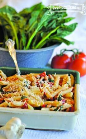 Pasta Con Verduras Y Frijoles