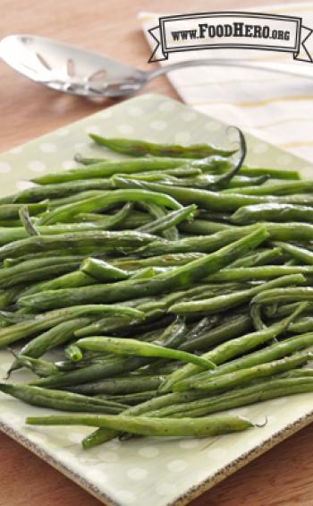 Plater of tender green beans.