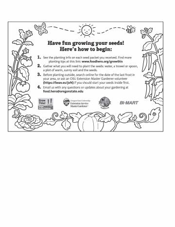 Seed Flyer to Add to Seed Packets